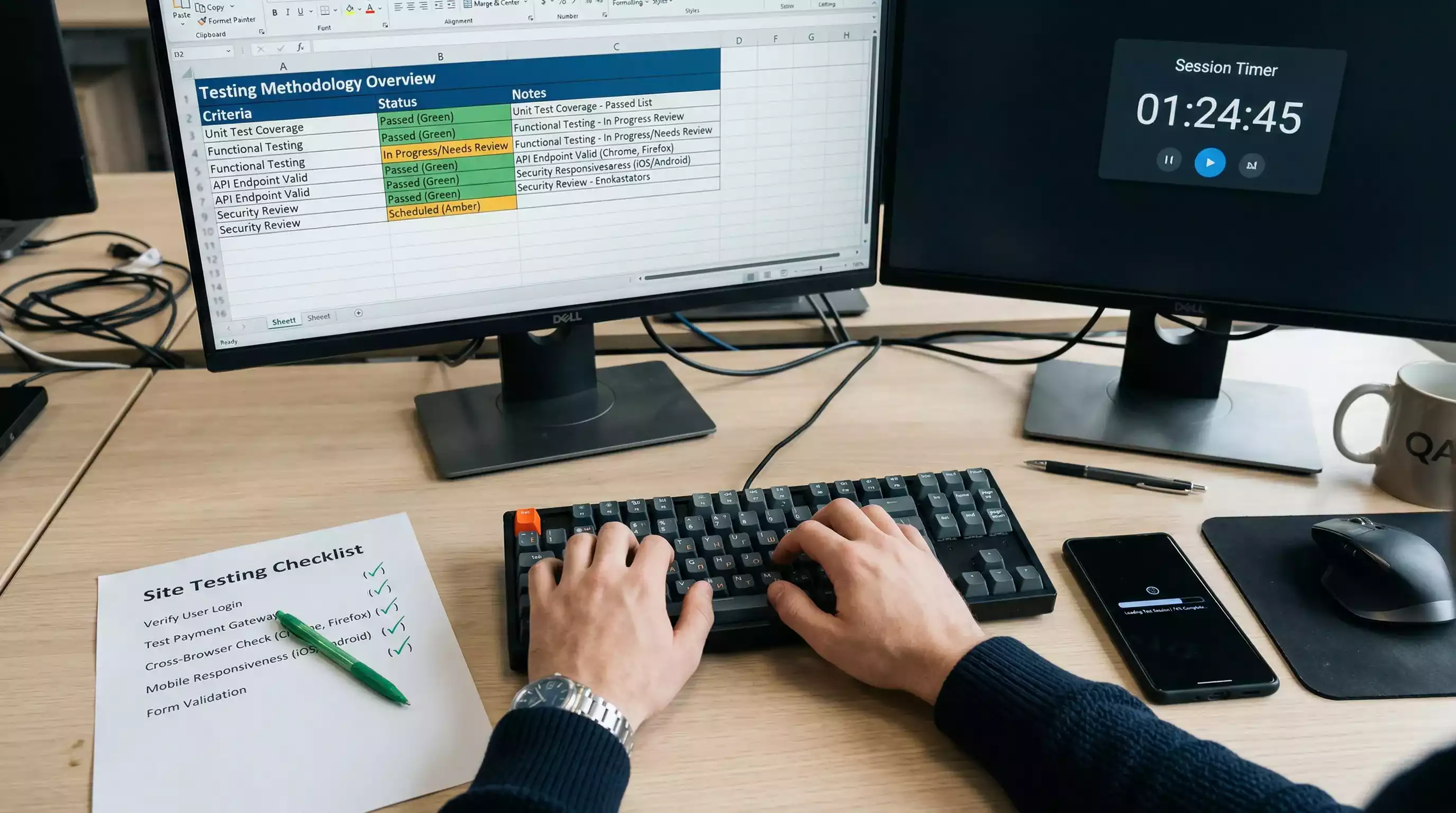 Testing methodology for ranking UK gambling sites showing evaluation criteria